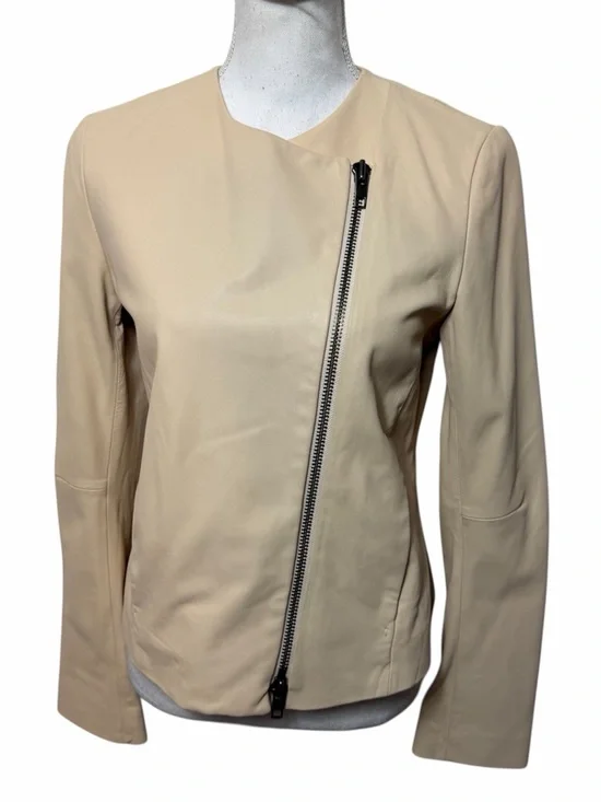 Vince Lamb Leather Biker Jacket Small Moto Jacket Women - Picture 1 of 8